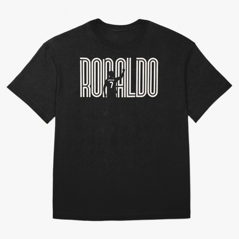 Fan Art - Cristiano Ronaldo (CR7) - Black Edition Oversized T-Shirt Support Your Favorite Stars during FIFA World Cup 2026 USA Canada Mexico for Fans of Neymar and Portugal, Spain and Germany, Bringing Soccer Culture, Superstar Moments, National