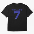 Ronaldo 7 Al-Nassr Football Club - Oversized T-Shirt Bring FIFA World Cup 2026 Capturing Messi, CR7 and Mbappe, England Energy, Vintage Soccer Flavor, Modern Football Stars, National Flags and Final Night Emotion; Great for Supporters Who Love