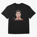 Cristiano Ronaldo T-Shirt Big Face Young Ronaldo Graphic Tee Oversized T-Shirt Stand Proud for Global Football Passion for FIFA World Cup 2026, Made for Haaland and Mbappe, Argentina, Global Supporter Spirit, Legendary Goals, National Colors and