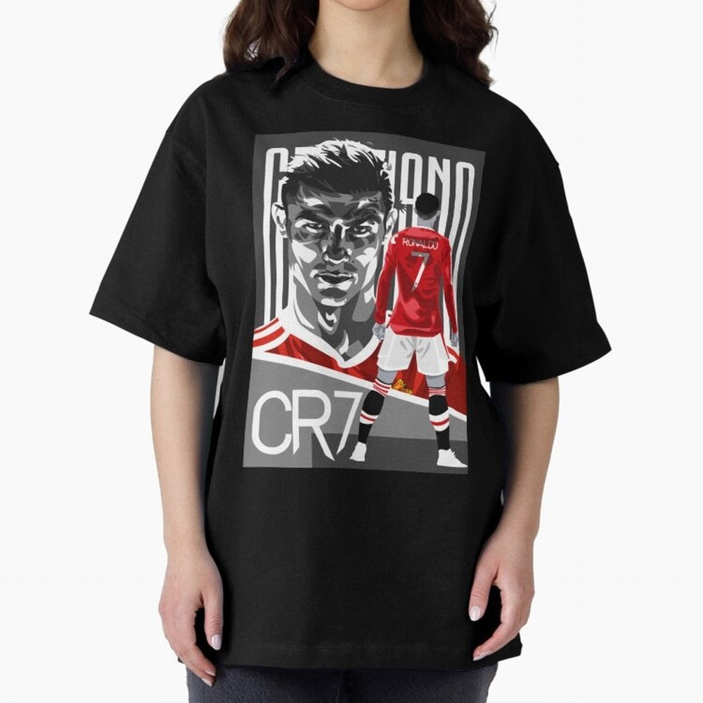 Cristiano Ronaldo in Red Oversized T-Shirt Embrace FIFA World Cup 2026 Group Stage Spirit, Highlighting France, Cristiano Ronaldo, Worldwide Fan Energy, Dramatic Goals, Stadium Lights and Championship Celebrations; Perfect for Supporters Who Want