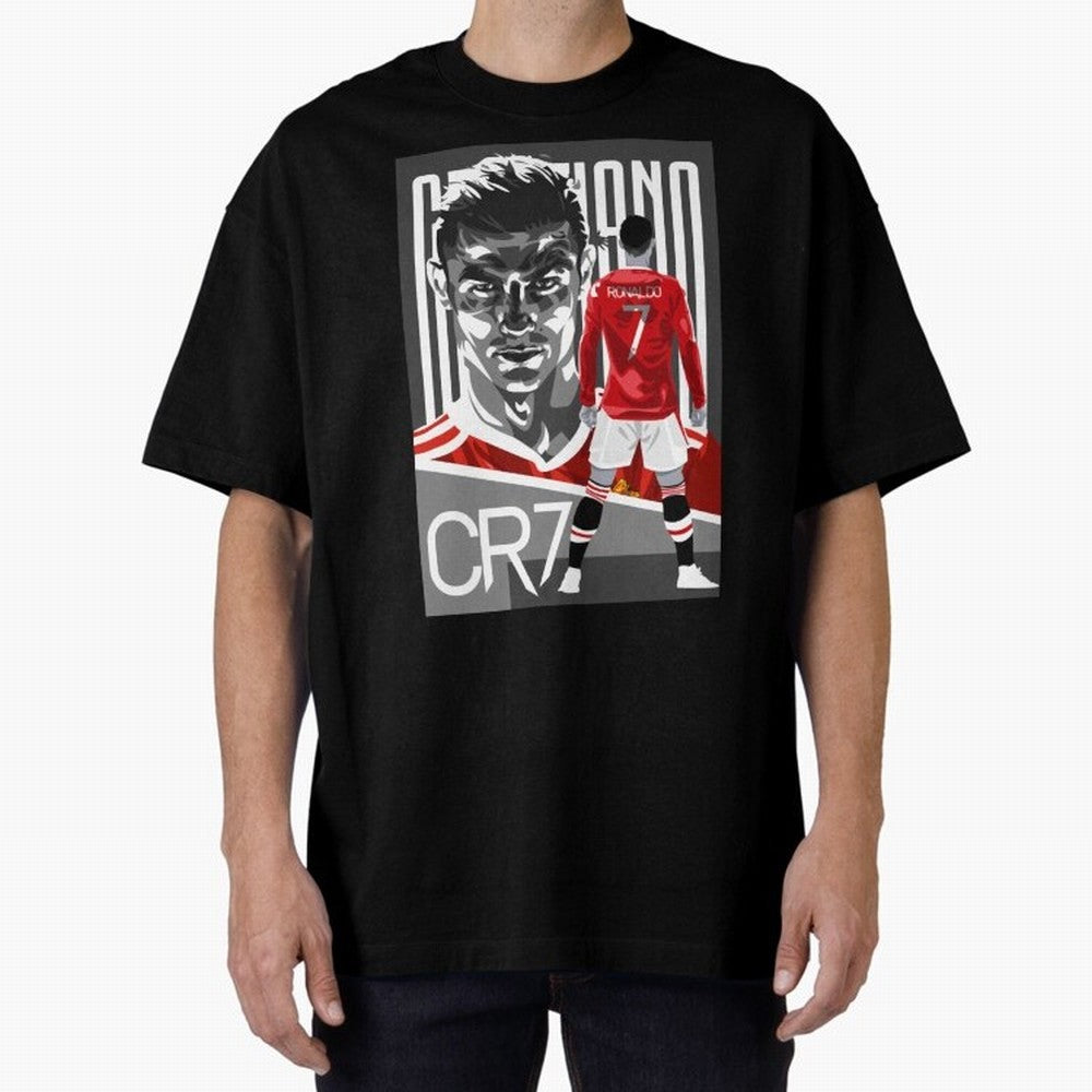 Cristiano Ronaldo in Red Oversized T-Shirt Embrace FIFA World Cup 2026 Group Stage Spirit, Highlighting France, Cristiano Ronaldo, Worldwide Fan Energy, Dramatic Goals, Stadium Lights and Championship Celebrations; Perfect for Supporters Who Want
