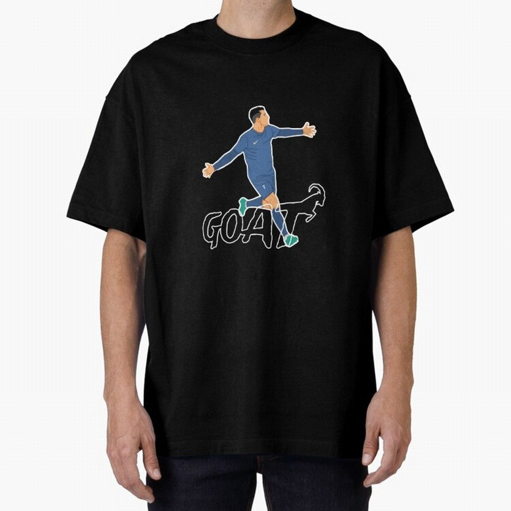 Cristiano Ronaldo - GOAT Oversized T-Shirt Bring Champion Energy into the FIFA World Cup 2026 Journey through Messi Highlights, England, France and Netherlands Pride, Fan Favorite Moments, National Team Passion, Big Match Drama and Soccer History;