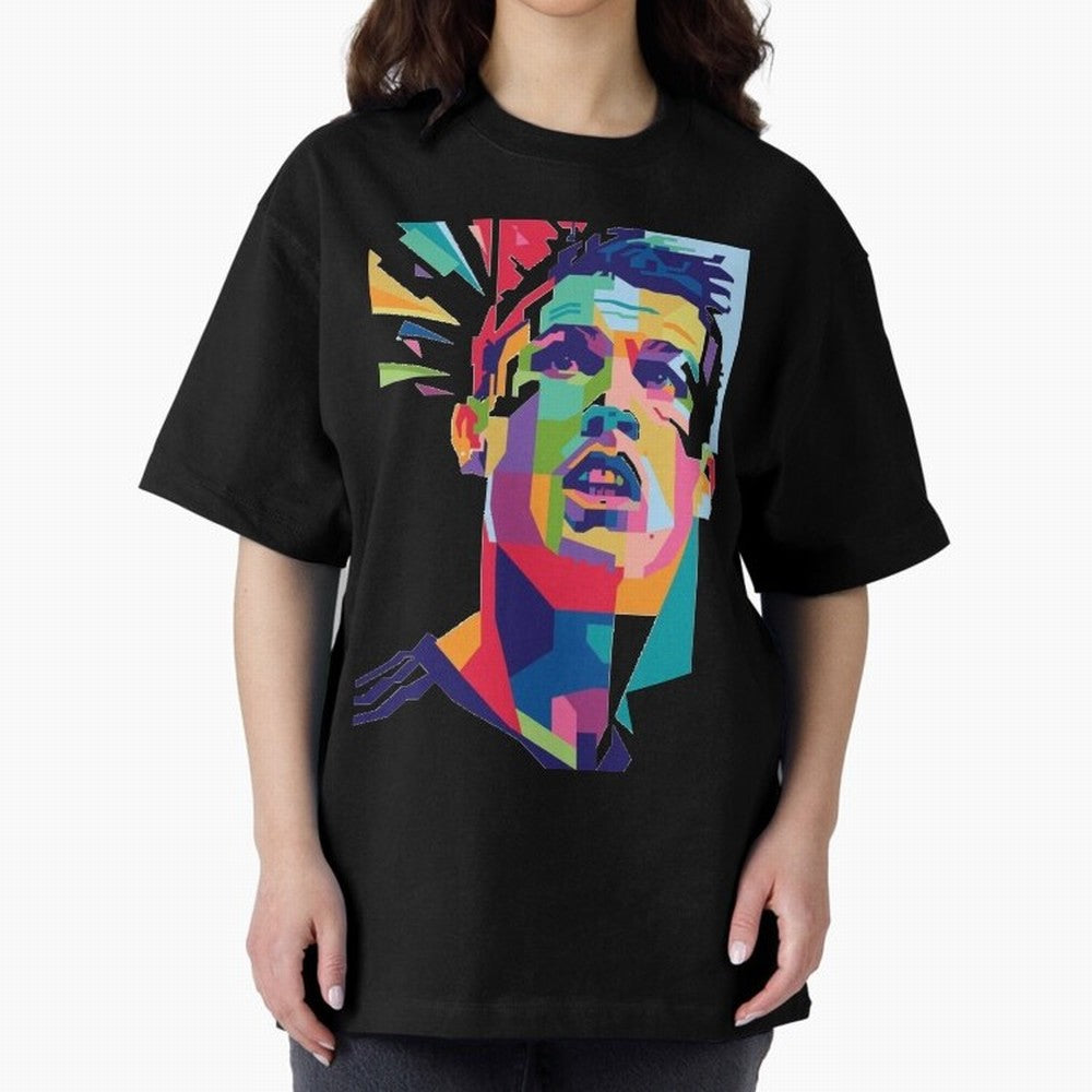 CR7 Sketch Oversized T-Shirt Relive Legendary Nights from the FIFA World Cup 2026 USA Canada Mexico Journey through Haaland and Mbappe Highlights, Portugal, Spain and Germany Pride, Global Supporter Spirit, Legendary Goals, National Colors and