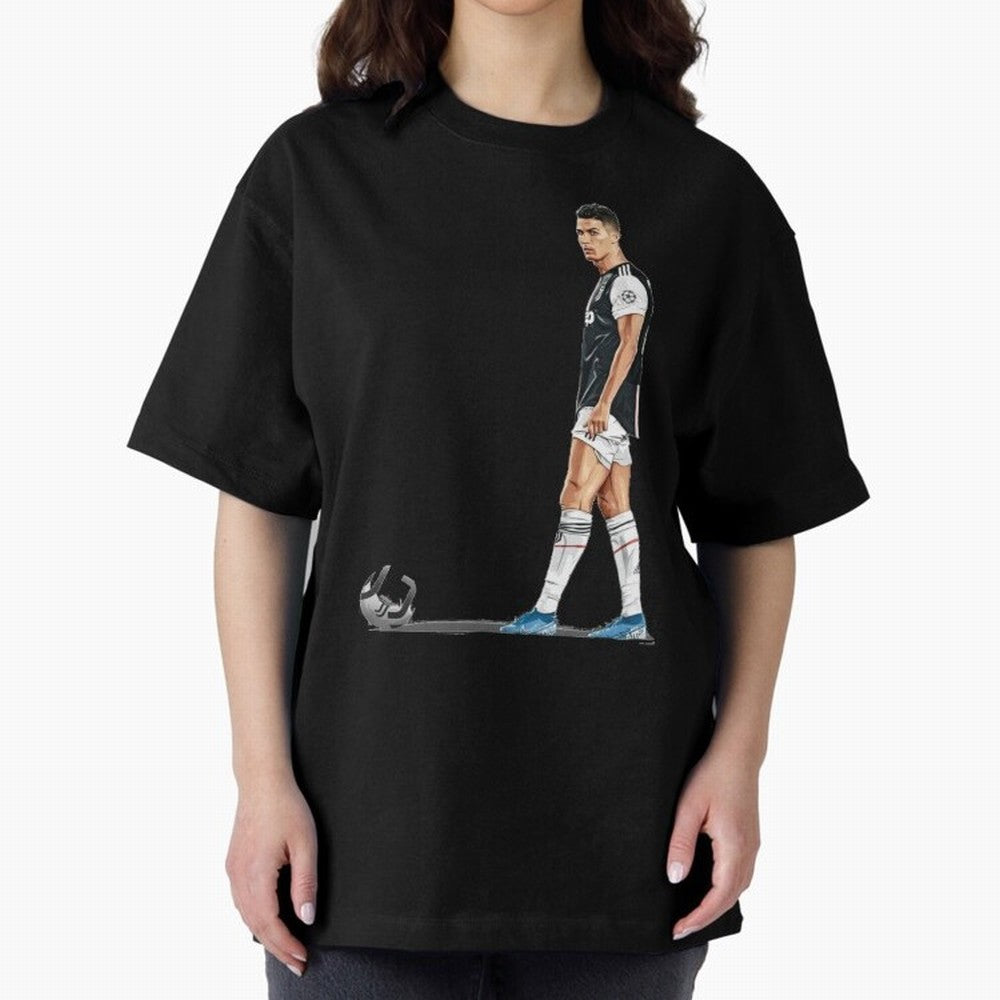 Ronaldo Watercolor Oversized T-Shirt Fuel FIFA World Cup 2026 for Fans of Mbappe and Neymar and Spain and Netherlands, Bringing Championship Spirit, Famous Goals, Roaring Crowds and International Football Unity; Perfect for Fans, Collectors, Family