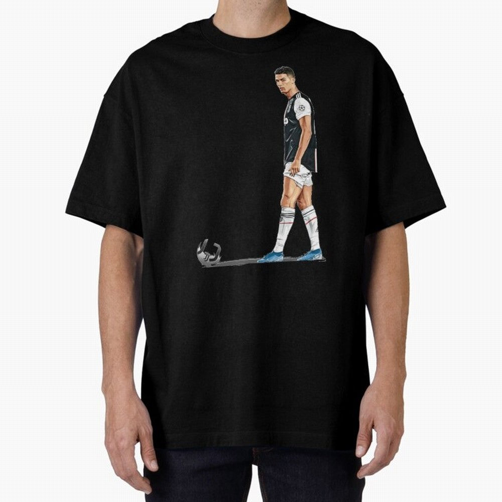 Ronaldo Watercolor Oversized T-Shirt Fuel FIFA World Cup 2026 for Fans of Mbappe and Neymar and Spain and Netherlands, Bringing Championship Spirit, Famous Goals, Roaring Crowds and International Football Unity; Perfect for Fans, Collectors, Family