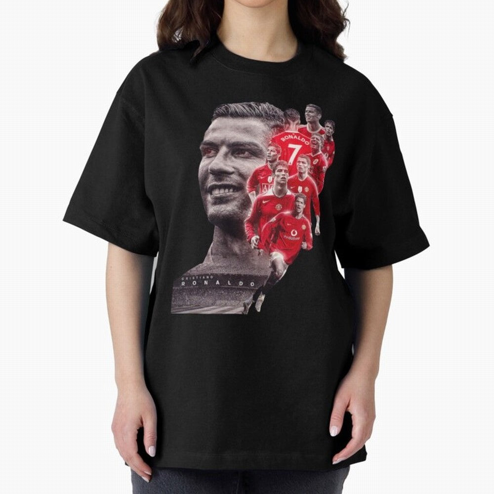 ronaldo Oversized T-Shirt Stand Proud for FIFA World Cup 2026 USA Canada Mexico Filled with Haaland and Mbappe, England, France and Netherlands Energy, Global Supporter Spirit, Legendary Goals, National Colors and Tournament Celebration; Made for