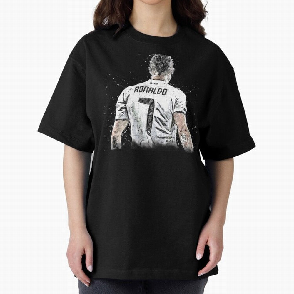 Cristiano Ronaldo Cristiano ronaldo back Oversized T-Shirt Fuel the Hype around FIFA World Cup 2026 for Fans of CR7 and Messi and England and Germany, Bringing Match Day Excitement, Supporter Culture, Golden Goals and Global Football Passion; Ideal