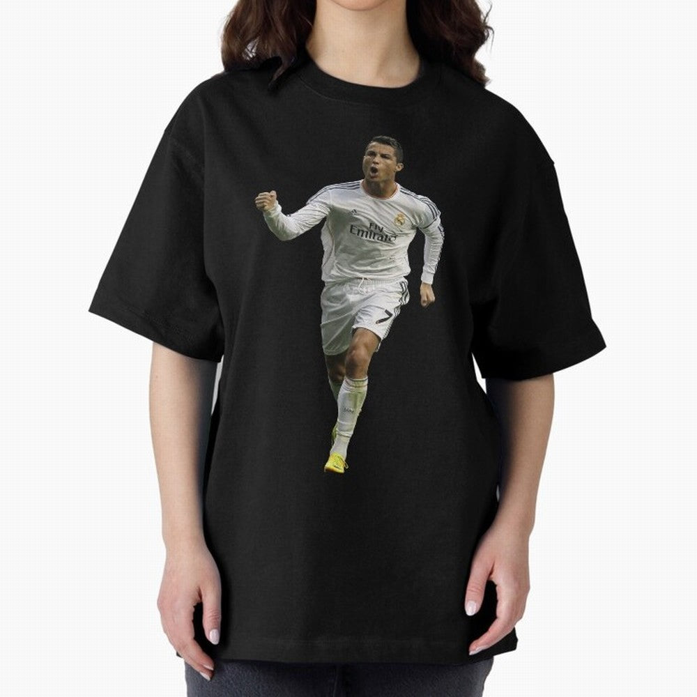 Cristiano Cool Sticker Oversized T-Shirt Make Memories around Global Football Passion for FIFA World Cup 2026, with CR7, France and Portugal, Classic Soccer Heritage, Championship Pressure, Fan Loyalty and International Pride; Great for Supporters