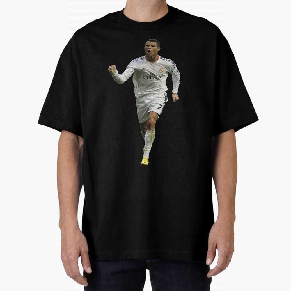 Cristiano Cool Sticker Oversized T-Shirt Make Memories around Global Football Passion for FIFA World Cup 2026, with CR7, France and Portugal, Classic Soccer Heritage, Championship Pressure, Fan Loyalty and International Pride; Great for Supporters