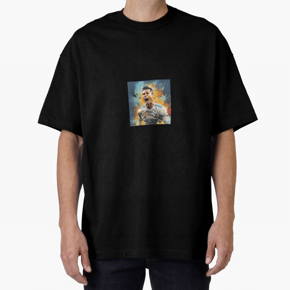 Cristiano Ronaldo Oversized T-Shirt Celebrate Fan Favorites in FIFA World Cup 2026 for Fans of Messi, CR7 and Mbappe and Spain, Bringing Championship Spirit, Famous Goals, Roaring Crowds and International Football Unity; Built for Supporters