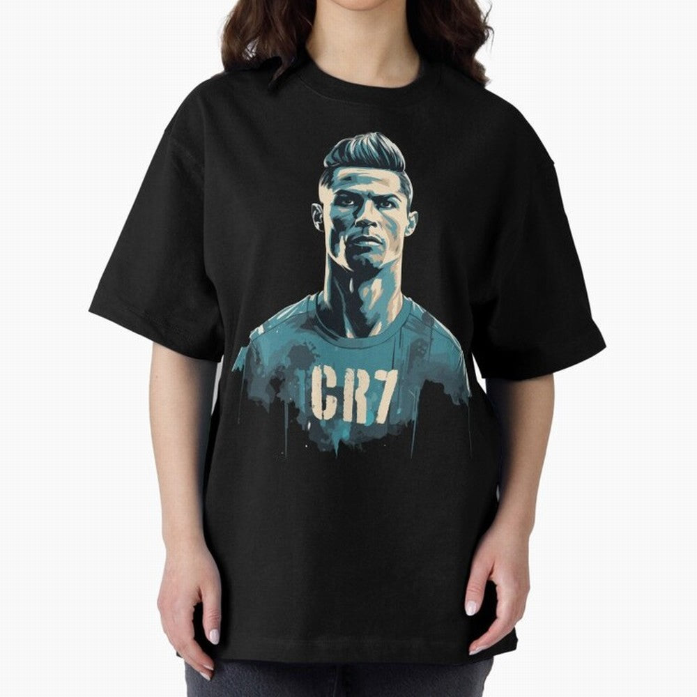CR7 Oversized T-Shirt Experience FIFA World Cup 2026 Spirit, Driven by Portugal, Mbappe and Neymar, Retro Football Energy, Iconic Rivalries, Trophy Chase Drama and Stadium Atmosphere; Ideal for Fans Who Follow Messi, Cristiano Ronaldo, CR7, Mbappe,
