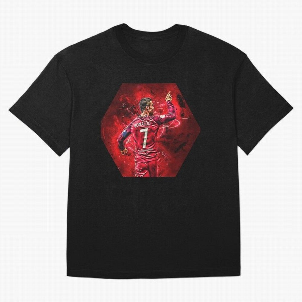 CR7 Art Oversized T-Shirt Celebrate National Team Dreams in FIFA World Cup 2026 Group Stage with Messi, Brazil, Portugal and Argentina Energy, Goal Celebration Energy, Supporter Heritage, Football Icons and Worldwide Tournament Joy; Perfect for
