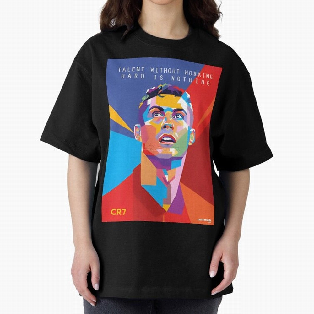 Cristiano Ronaldo Oversized T-Shirt Fuel the Hype around Match Day Hype around FIFA World Cup 2026 USA Canada Mexico, Messi, CR7 and Mbappe, Argentina and Brazil, Retro Football Energy, Iconic Rivalries, Trophy Chase Drama and Stadium Atmosphere;