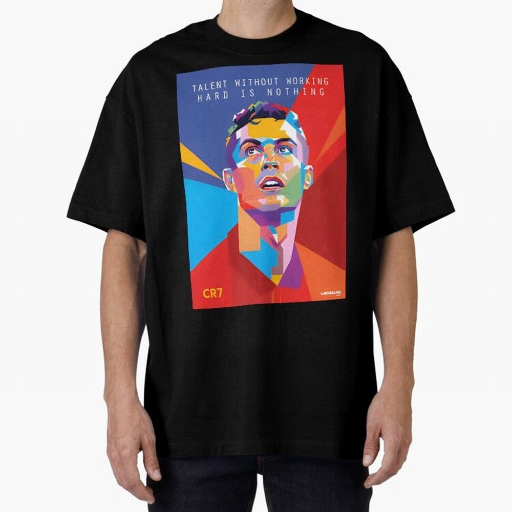 Cristiano Ronaldo Oversized T-Shirt Fuel the Hype around Match Day Hype around FIFA World Cup 2026 USA Canada Mexico, Messi, CR7 and Mbappe, Argentina and Brazil, Retro Football Energy, Iconic Rivalries, Trophy Chase Drama and Stadium Atmosphere;
