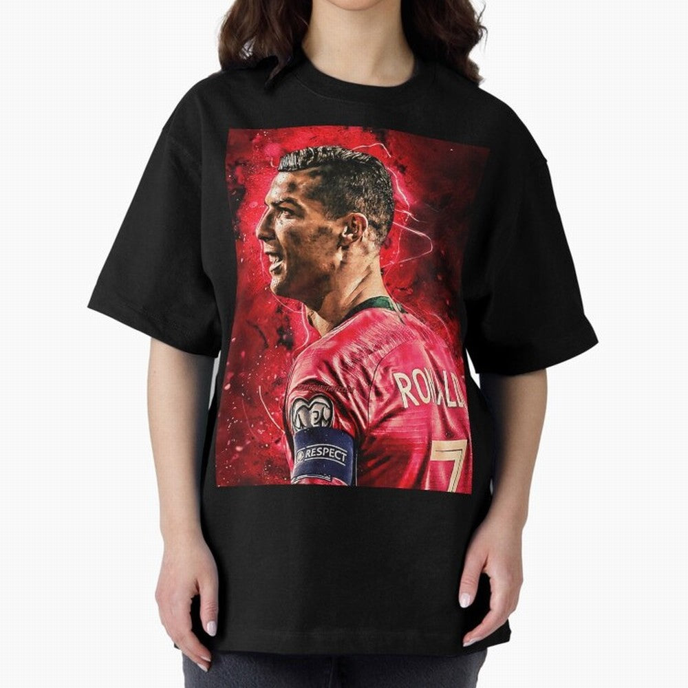 R-o-n-a-l-d-o Design Wallpaper Oversized T-Shirt Celebrate Fan Culture around Global Football Passion for FIFA World Cup 2026, Made for Haaland and Mbappe, Netherlands, Supporter Pride, Iconic Celebrations, Legendary Names and Global Match Day