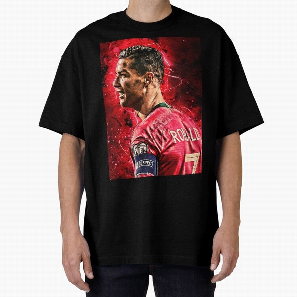 R-o-n-a-l-d-o Design Wallpaper Oversized T-Shirt Celebrate Fan Culture around Global Football Passion for FIFA World Cup 2026, Made for Haaland and Mbappe, Netherlands, Supporter Pride, Iconic Celebrations, Legendary Names and Global Match Day