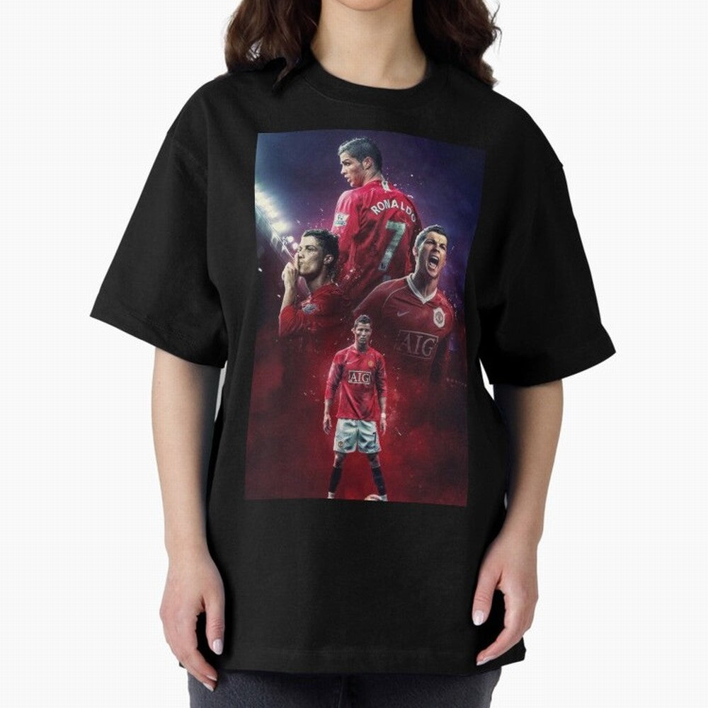 Cristiano Ronaldo dos Santos Aveiro Art Oversized T-Shirt Make Memories around Match Day Hype around FIFA World Cup 2026 Group Stage, Messi, CR7 and Mbappe, England, France and Netherlands, Soccer Culture, Superstar Moments, National Team Dreams