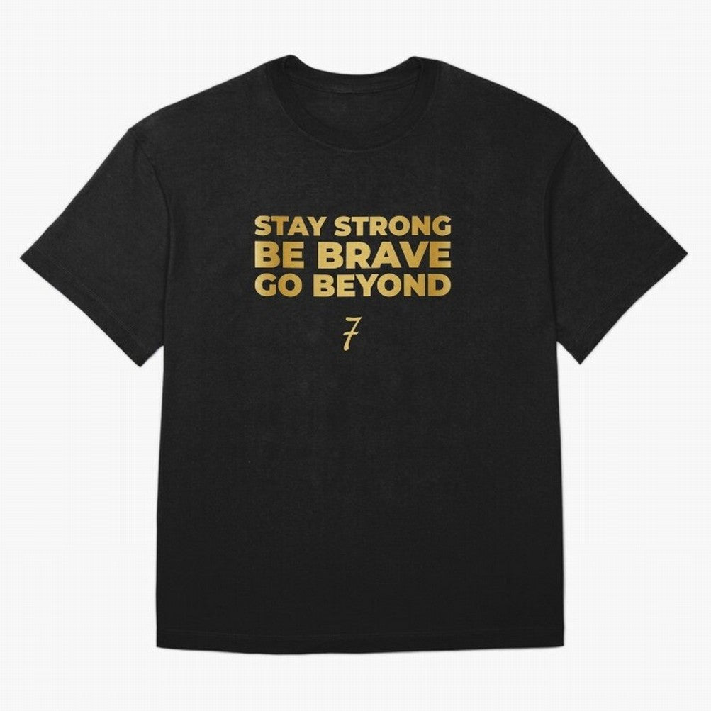 Stay Strong, Be Brave, Go Beyond (Gold Edition) Oversized T-Shirt Bring Match Day Fire to FIFA World Cup 2026 USA Canada Mexico Celebrating Haaland and Mbappe, Portugal, Spain and Germany Energy, Football Passion, Legendary Performances, Festival