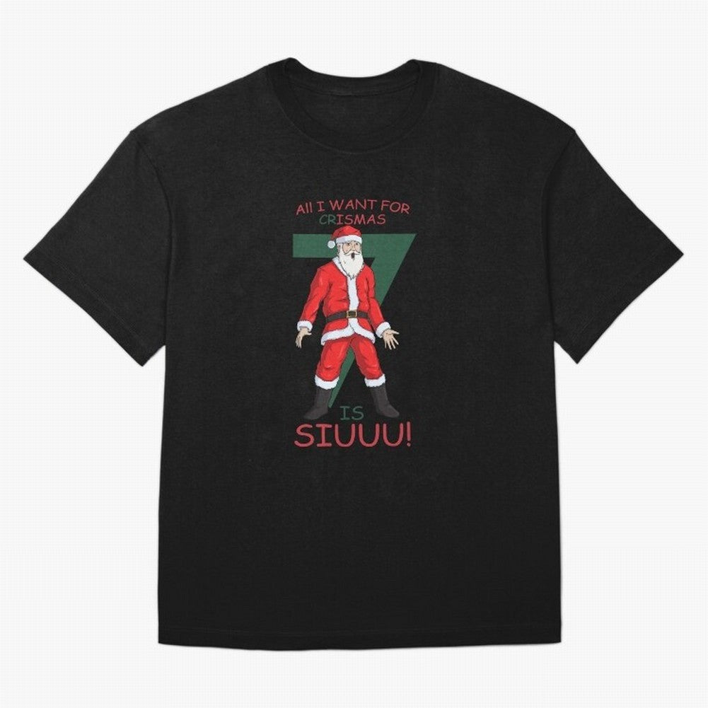 All I want for Christmas is Siuuuu Oversized T-Shirt Celebrate Unforgettable Nights in the FIFA World Cup 2026 Group Stage Journey through Mbappe Highlights, Spain Pride, Vintage Soccer Flavor, Modern Football Stars, National Flags and Final Night