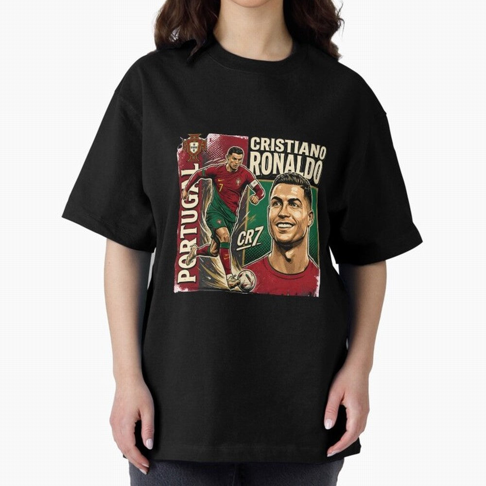 Ronaldo Portugal Vintage Oversized T-Shirt Discover FIFA World Cup 2026 USA Canada Mexico for Fans of Haaland and Mbappe and Argentina, Bringing Stadium Memories, Football Loyalty, International Chants and Championship Tradition; Perfect for