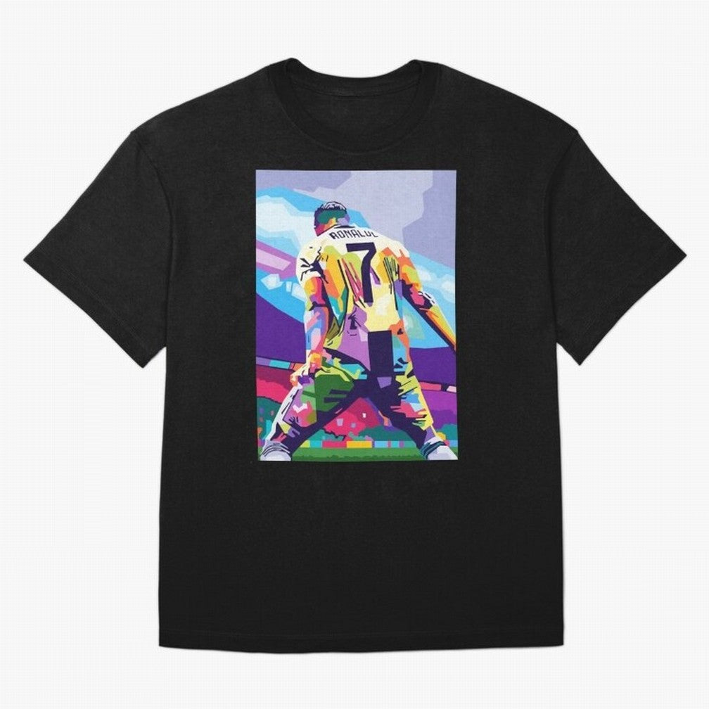 Cristiano Ronaldo Celebration Wpap Pop Art Oversized T-Shirt Support FIFA World Cup 2026 USA Canada Mexico for Fans of Mbappe and Argentina, France and Brazil, Bringing Stadium Memories, Football Loyalty, International Chants and Championship