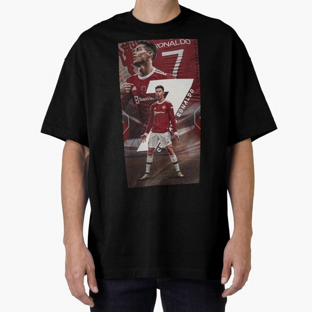 Cristiano Ronaldo Oversized T-Shirt Bring World Football Passion into Global Football Passion for FIFA World Cup 2026 USA Canada Mexico, with Haaland and Mbappe, Portugal, Football Festival Excitement, Trophy Ambitions, Country Rivalries and Star
