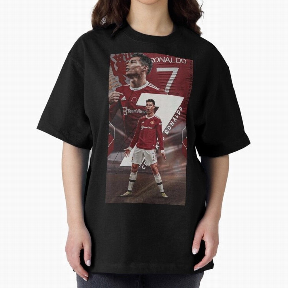 Cristiano Ronaldo Oversized T-Shirt Bring World Football Passion into Global Football Passion for FIFA World Cup 2026 USA Canada Mexico, with Haaland and Mbappe, Portugal, Football Festival Excitement, Trophy Ambitions, Country Rivalries and Star