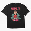 All I Want For Christmas is Siuuu Oversized T-Shirt Turn Up for the FIFA World Cup 2026 USA Canada Mexico Journey through Messi and Cristiano Ronaldo Highlights, France and Portugal Pride, Football Passion, Legendary Performances, Festival Vibes