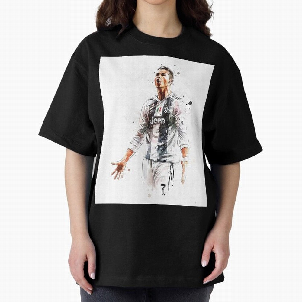 Cristiano Ronaldo Oversized T-Shirt Represent the Passion of FIFA World Cup 2026 USA Canada Mexico for Fans of Mbappe and Neymar and Argentina, France and Brazil, Bringing Vintage Soccer Flavor, Modern Football Stars, National Flags and Final Night