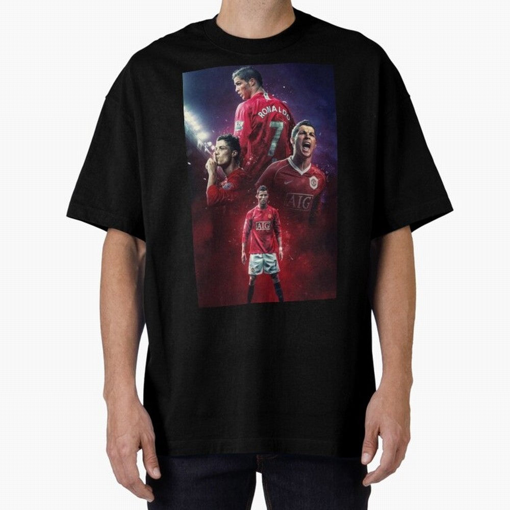 CR7 Art Wallpaper Ronaldo Posters Oversized T-Shirt Build FIFA World Cup 2026 Group Stage Inspired by Messi, Neymar and Mbappe, Netherlands Energy, Vintage Soccer Flavor, Modern Football Stars, National Flags and Final Night Emotion; Ideal for Fans