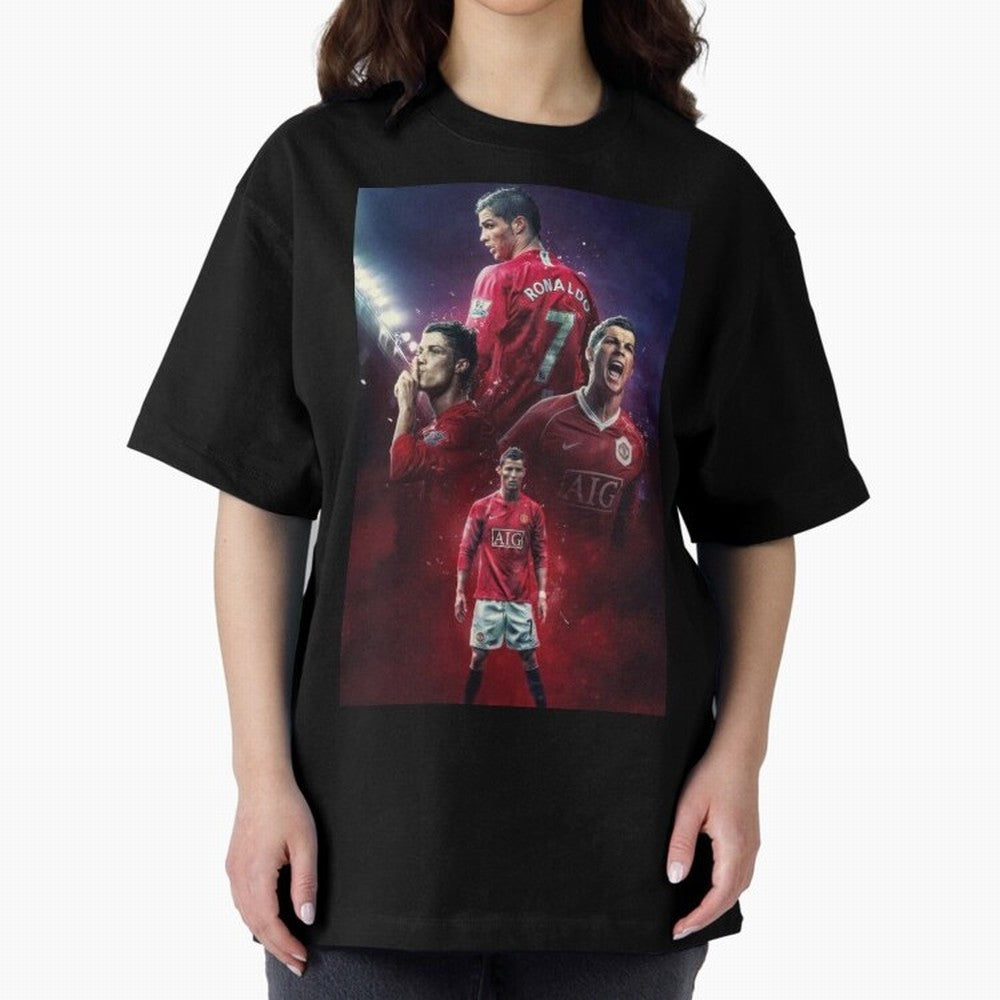 CR7 Art Wallpaper Ronaldo Posters Oversized T-Shirt Build FIFA World Cup 2026 Group Stage Inspired by Messi, Neymar and Mbappe, Netherlands Energy, Vintage Soccer Flavor, Modern Football Stars, National Flags and Final Night Emotion; Ideal for Fans