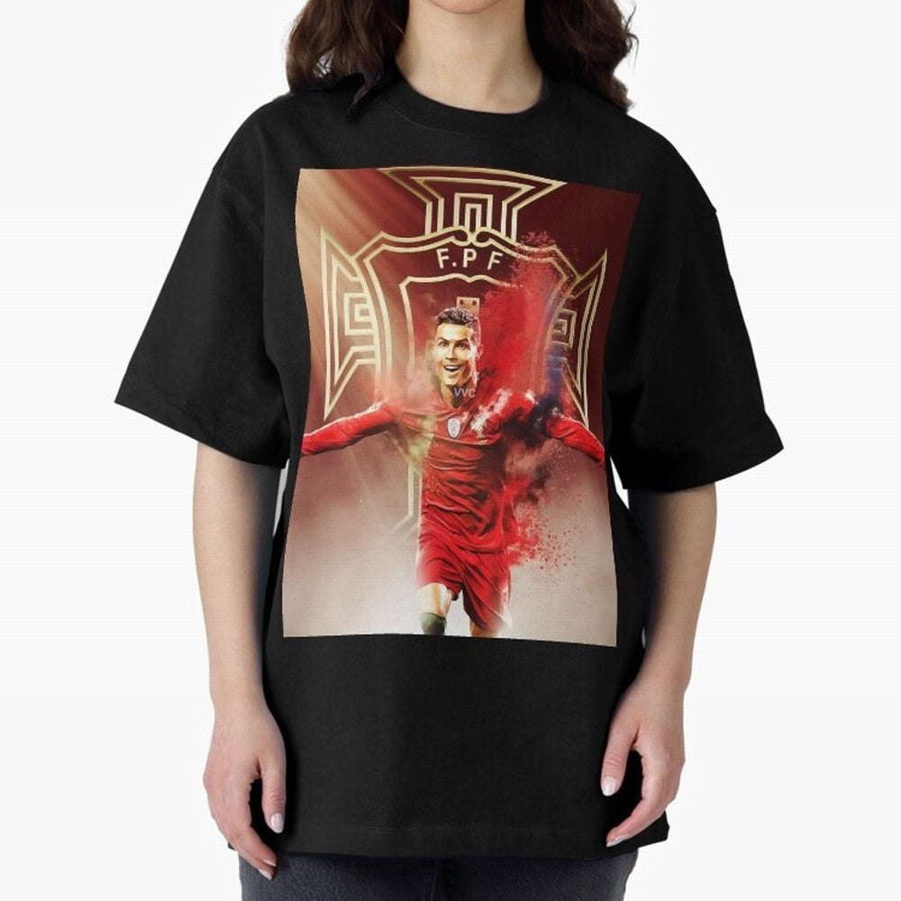 CR>7 Por Oversized T-Shirt Fuel the Hype around FIFA World Cup 2026 for Fans of CR7 and Messi and England and Germany, Bringing Match Day Excitement, Supporter Culture, Golden Goals and Global Football Passion; Ideal for Passionate Fans Who Love