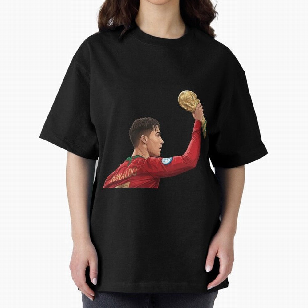 Cristiano Ronaldo Oversized T-Shirt Enjoy Match Day Hype around FIFA World Cup 2026 Group Stage, CR7 and Messi, France and Portugal, Champion Mindset, Group Stage Buzz, Knockout Tension and Passionate Fan Culture; Great for Supporters Who Love