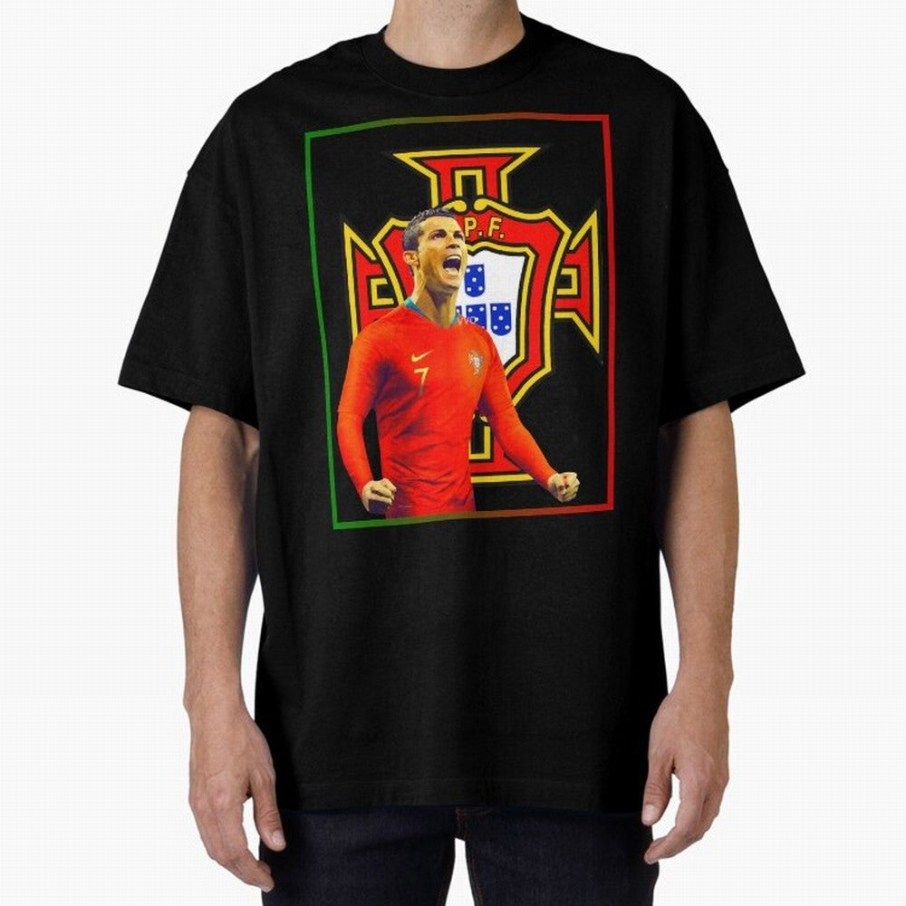 cristiano ronaldo Oversized T-Shirt Turn Football Passion into Global Football Passion for FIFA World Cup 2026 USA Canada Mexico, Highlighting Messi, CR7 and Mbappe, Brazil, Portugal and Argentina, Vintage Soccer Flavor, Modern Football Stars,