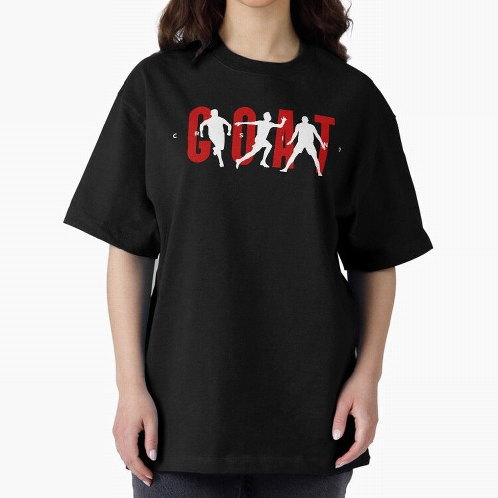 Cristiano Ronaldo Goat Oversized T-Shirt Turn Football Passion into Global Football Passion for FIFA World Cup 2026 USA Canada Mexico, Made for Messi, Neymar and Mbappe, England, Goal Celebration Energy, Supporter Heritage, Football Icons and
