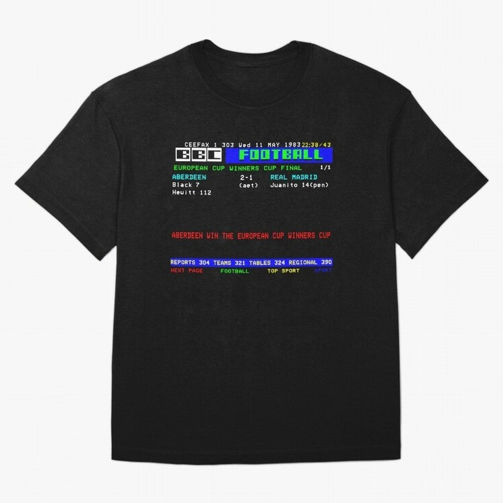 Aberdeen Cup Winners Cup Final 1983 CEEFAX Oversized T-Shirt Represent the Passion of FIFA World Cup 2026 Group Stage Spirit, Featuring Portugal, Haaland and Mbappe, Football Passion, Legendary Performances, Festival Vibes and Supporter Community;
