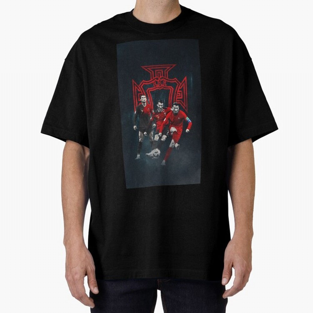 Art CR7 Wallpaper Oversized T-Shirt Represent Football Lovers during Global Football Passion for FIFA World Cup 2026 Group Stage, Made for Cristiano Ronaldo, Haaland and CR7, England, Worldwide Fan Energy, Dramatic Goals, Stadium Lights and
