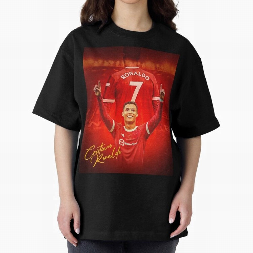 Cristiano Ronaldo ,Manchester 2022 Star, Football Poster, Ronaldo Gifts, Ronaldo Best Selling Oversized T-Shirt Show Up for the Glory of FIFA World Cup 2026 for Fans of Messi and England, Bringing Stadium Chants, National Pride, Trophy Dreams and