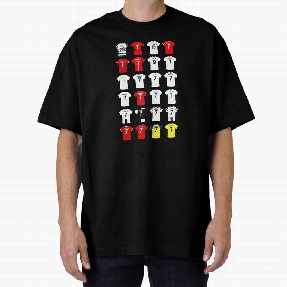 Cristiano Ronaldo Football Shirt Oversized T-Shirt Relive Legendary Nights from Match Day Hype around FIFA World Cup 2026 Group Stage, Messi and Cristiano Ronaldo, Portugal, Spain and Germany, Championship Spirit, Famous Goals, Roaring Crowds and