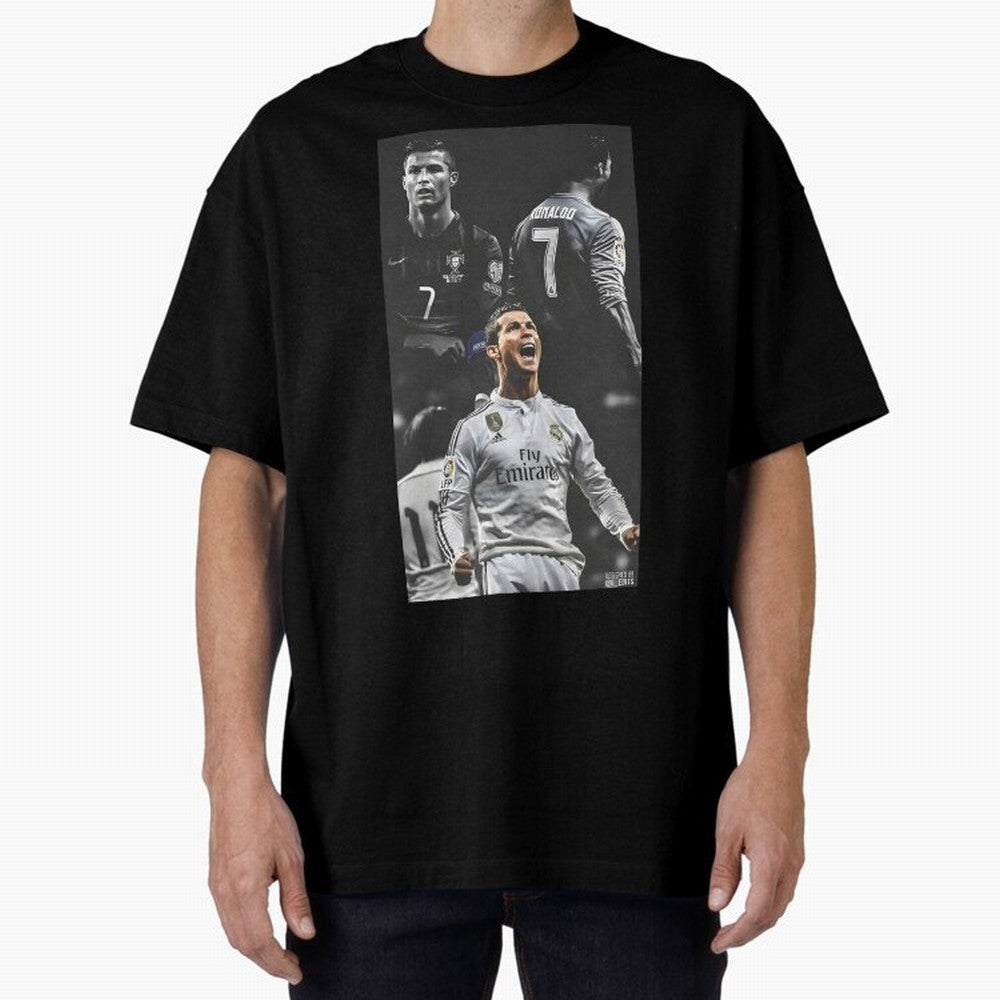Cristiano Ronaldo CR7 Football Art Poster Oversized T-Shirt Celebrate Every Goal in FIFA World Cup 2026 USA Canada Mexico Spirit, Featuring Spain, Haaland and Mbappe, Supporter Pride, Iconic Celebrations, Legendary Names and Global Match Day