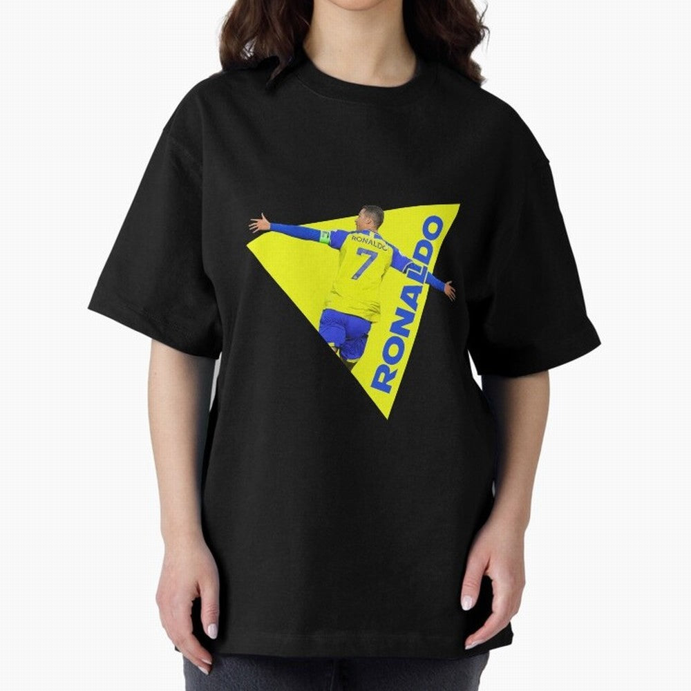 Cristiano Ronaldo Oversized T-Shirt Create Global Football Passion for FIFA World Cup 2026 Group Stage, Celebrating Messi, Argentina, France and Brazil, Sports Nostalgia, International Competition, Famous Players and Unforgettable Victories; Ideal