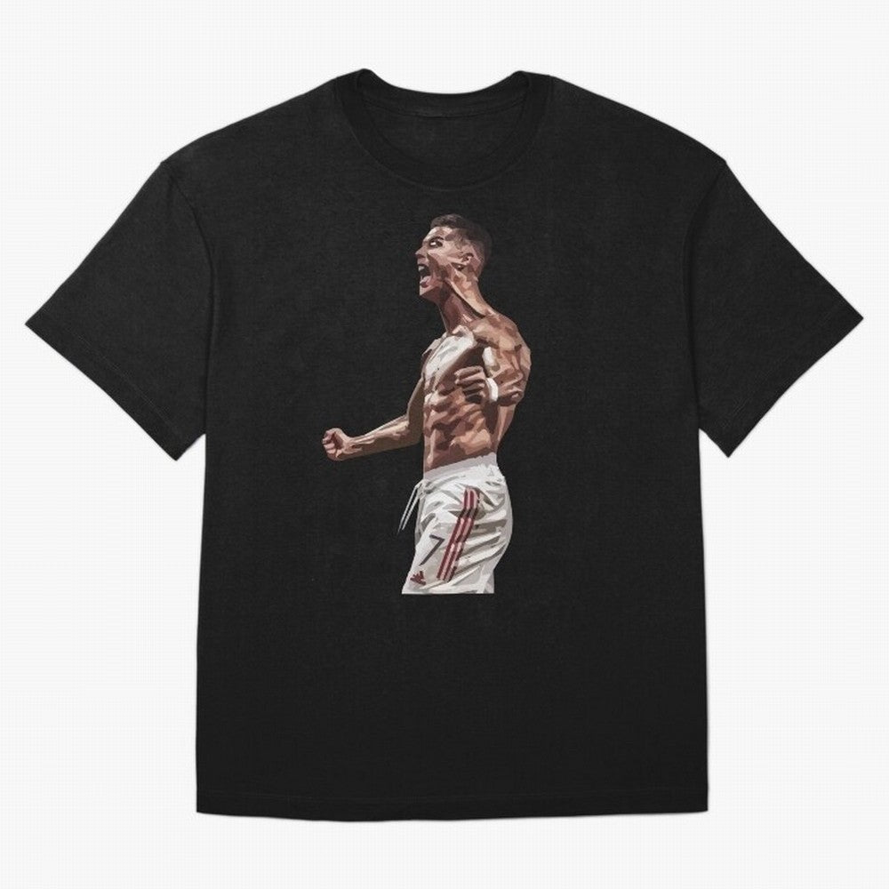 Cristiano Ronaldo - Celebration - CR7 - Black Oversized T-Shirt Celebrate Classic Football Spirit in Match Day Hype around FIFA World Cup 2026, CR7, Argentina and Brazil, Football History, Final Match Energy, Crowd Noise and Once in a Lifetime