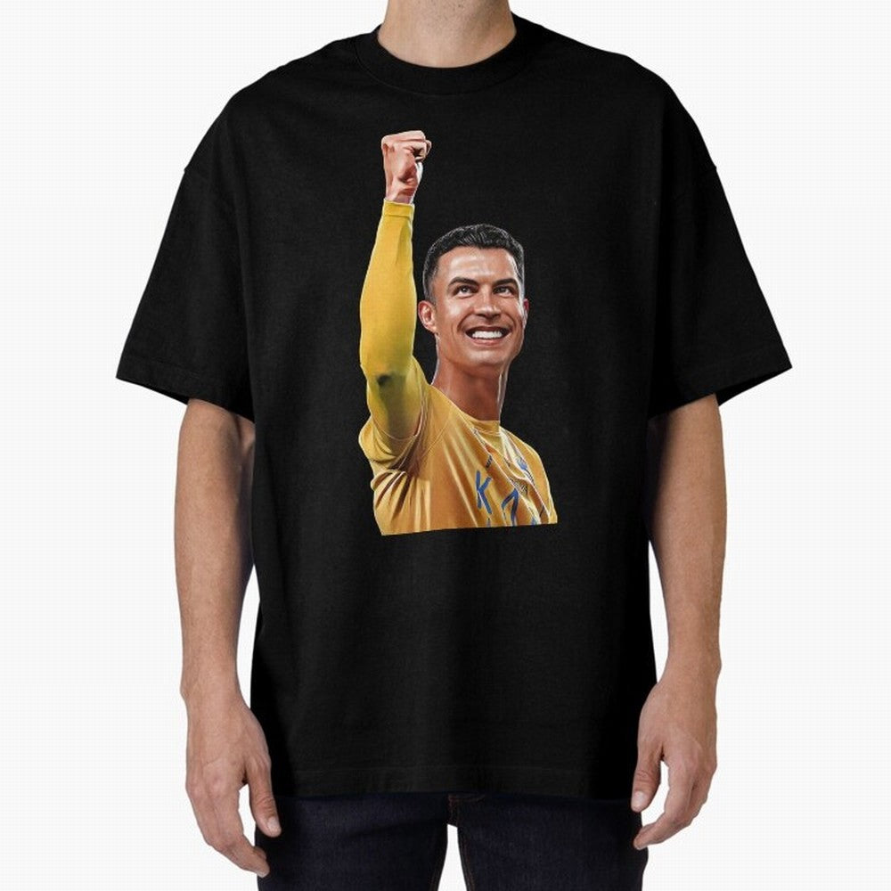 Cristiano Ronaldo - CR 7 Celebration Oversized T-Shirt Celebrate Fan Favorites in the FIFA World Cup 2026 Group Stage Journey through Haaland Highlights, Argentina, France and Brazil Pride, Sports Nostalgia, International Competition, Famous