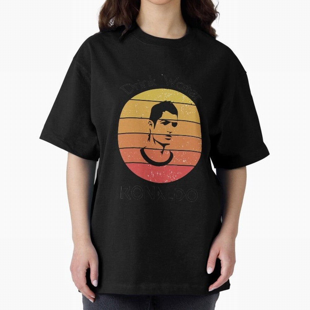 drink water ronaldo Oversized T-Shirt Discover FIFA World Cup 2026 USA Canada Mexico with Cristiano Ronaldo, Portugal Energy, Game Day Rituals, Football Legends, Country Pride and the Road to the Final; Built for Supporters Chasing Trophy Dreams,