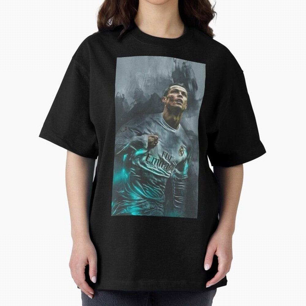 Cristiano Ronaldo Oversized T-Shirt Celebrate the Stars of FIFA World Cup 2026 Spirit, Built around Spain and Netherlands, Mbappe, Sports Nostalgia, International Competition, Famous Players and Unforgettable Victories; Great for Supporters Who