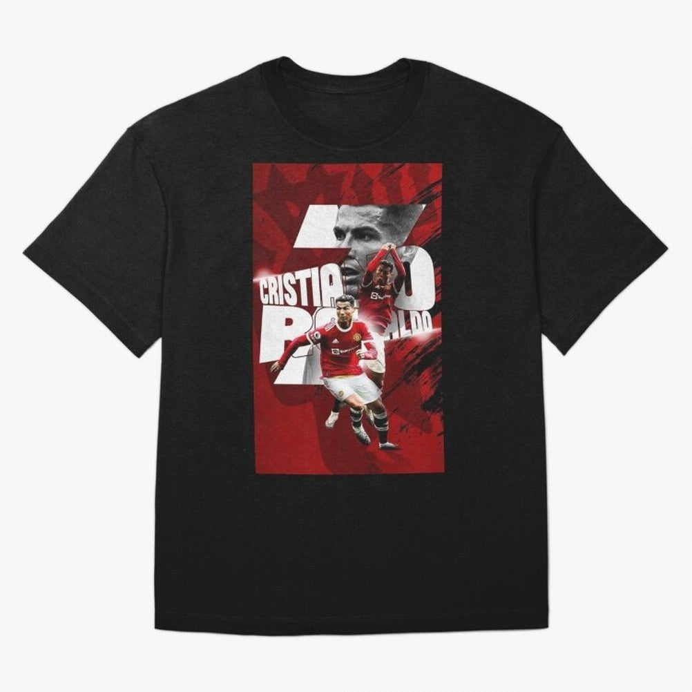 Cristiano Ronaldo Illustration Oversized T-Shirt Bring a Champion Mindset to FIFA World Cup 2026 USA Canada Mexico for Fans of Mbappe and Portugal, Spain and Germany, Bringing Global Supporter Spirit, Legendary Goals, National Colors and Tournament