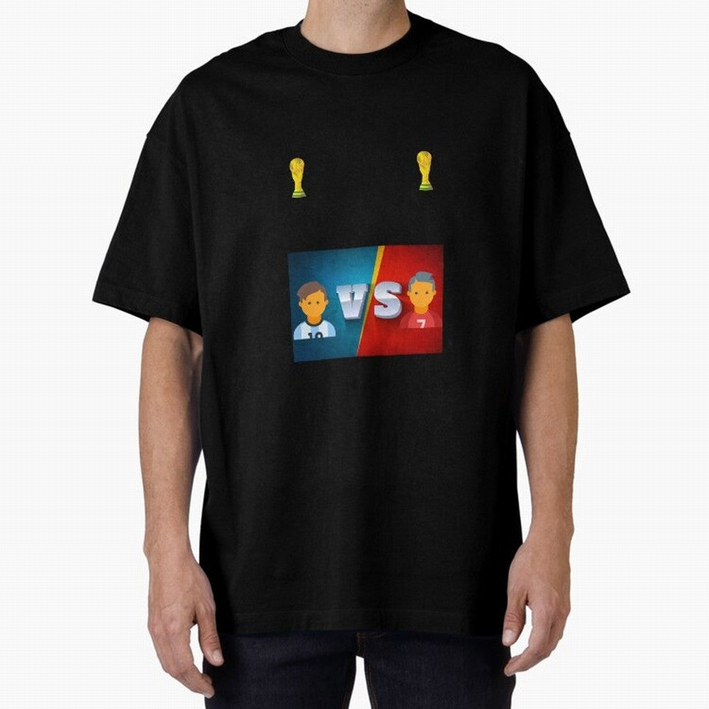 THE RONALDO VS MESSI Oversized T-Shirt Discover FIFA World Cup 2026 Group Stage for Fans of Neymar and Argentina, France and Brazil, Bringing Football History, Final Match Energy, Crowd Noise and Once in a Lifetime Moments; Made for Collectors Who