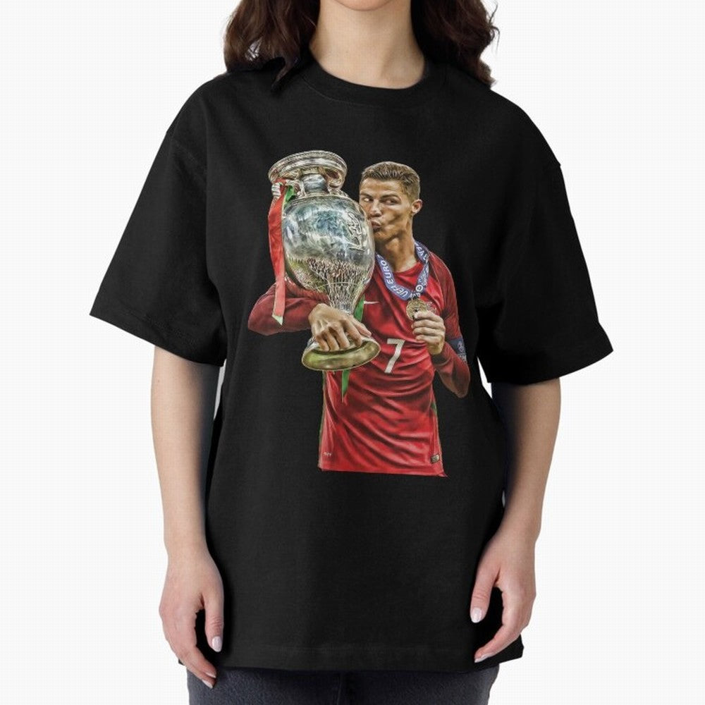 Cristiano Ronaldo Oversized T-Shirt Share FIFA World Cup 2026 USA Canada Mexico for Fans of Cristiano Ronaldo and Argentina, France and Brazil, Bringing Tournament Hype, Historic Matchups, Family Viewing Parties and Global Sports Pride; Built for