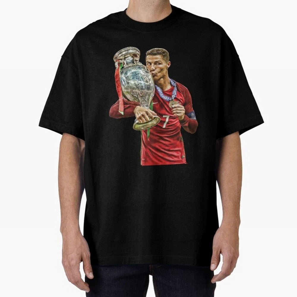 Cristiano Ronaldo Oversized T-Shirt Share FIFA World Cup 2026 USA Canada Mexico for Fans of Cristiano Ronaldo and Argentina, France and Brazil, Bringing Tournament Hype, Historic Matchups, Family Viewing Parties and Global Sports Pride; Built for