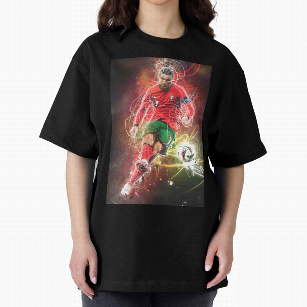 Cristiano Ronaldo Oversized T-Shirt Support Match Day Hype around FIFA World Cup 2026 Group Stage, Messi, CR7 and Mbappe, Netherlands, Classic Soccer Heritage, Championship Pressure, Fan Loyalty and International Pride; Perfect for Fans,